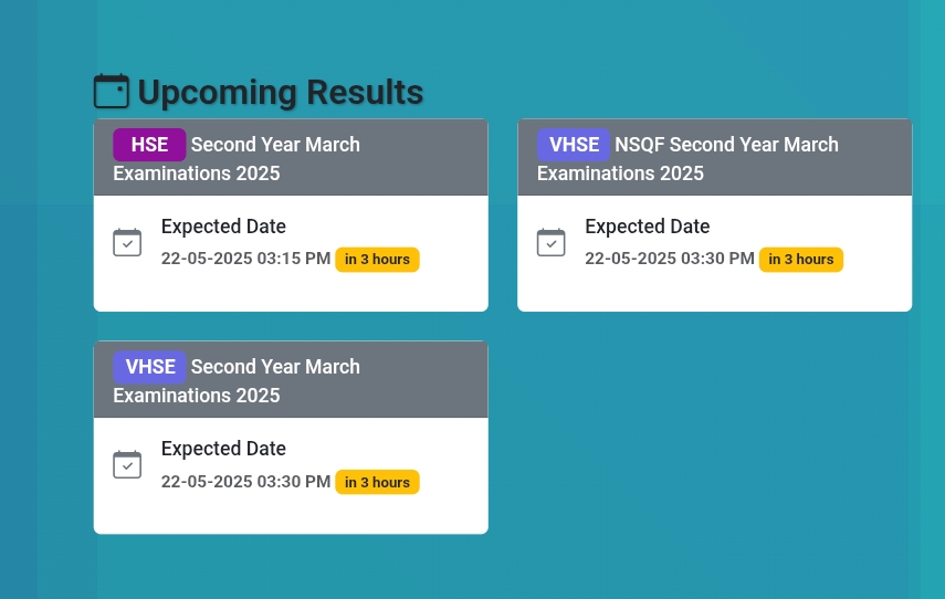 DHSE and VHSE results are available at keralaresults.nic.in, dhsekerala.gov.in, and results.kite.kerala.gov.in for Kerala +2 Results 2025 (Out).